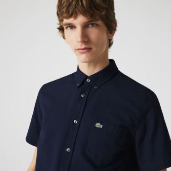 Lacoste Regular Fit Oxford Cotton Shirt Pánské - Šortky Tmavě Blankyt Blankyt | CZ-yyg7hH